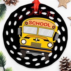 Back To School - School Bus Ornament (round Filigree) by Valentinaart