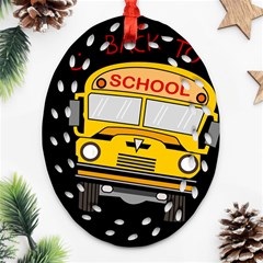 Back To School - School Bus Ornament (oval Filigree) by Valentinaart