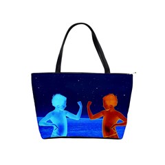 Space Boys  Shoulder Handbags by Valentinaart