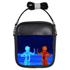 Space Boys  Girls Sling Bags by Valentinaart