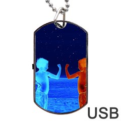 Space Boys  Dog Tag Usb Flash (two Sides) by Valentinaart