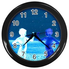 Space Boys  Wall Clocks (black) by Valentinaart