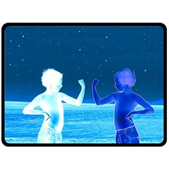 Space Boys  Fleece Blanket (large)  by Valentinaart