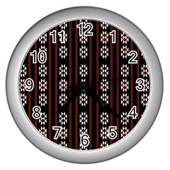 Folklore Pattern Wall Clocks (silver)  by Valentinaart