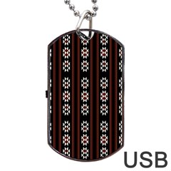 Folklore Pattern Dog Tag Usb Flash (two Sides) by Valentinaart