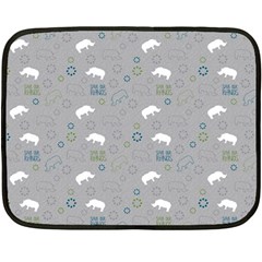 Shave Our Rhinos Animals Monster Fleece Blanket (mini) by Mariart