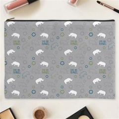 Shave Our Rhinos Animals Monster Cosmetic Bag (xxxl)  by Mariart