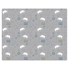 Shave Our Rhinos Animals Monster Double Sided Flano Blanket (medium)  by Mariart