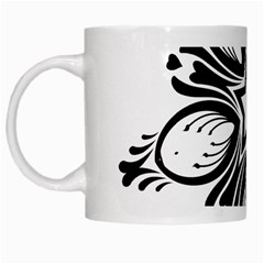 Star Sunflower Flower Floral Black White Mugs by Mariart