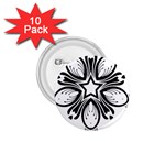 Star Sunflower Flower Floral Black 1.75  Buttons (10 pack) Front