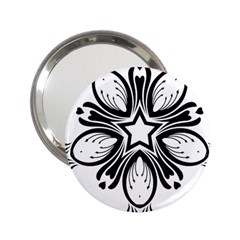 Star Sunflower Flower Floral Black 2 25  Handbag Mirrors by Mariart