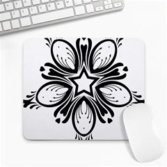 Star Sunflower Flower Floral Black Large Mousepads by Mariart