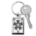 Star Sunflower Flower Floral Black Key Chains (Rectangle)  Front