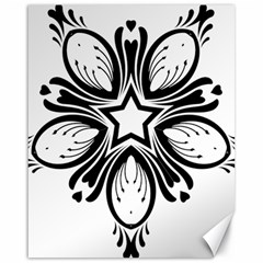 Star Sunflower Flower Floral Black Canvas 16  X 20   by Mariart