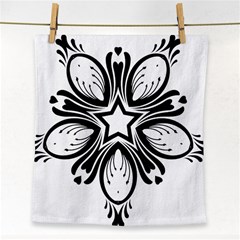 Star Sunflower Flower Floral Black Face Towel