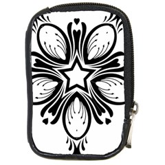 Star Sunflower Flower Floral Black Compact Camera Cases