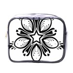 Star Sunflower Flower Floral Black Mini Toiletries Bags Front