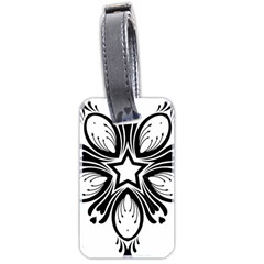 Star Sunflower Flower Floral Black Luggage Tags (two Sides) by Mariart