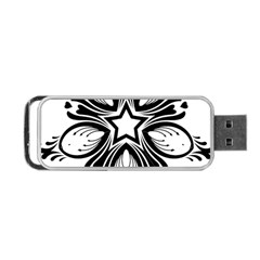 Star Sunflower Flower Floral Black Portable Usb Flash (two Sides) by Mariart