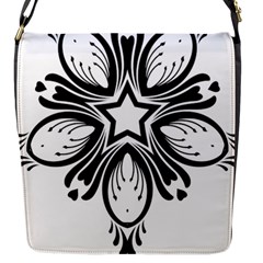 Star Sunflower Flower Floral Black Flap Messenger Bag (s)