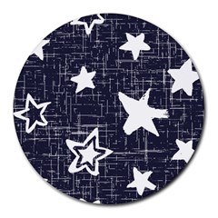 Star Space Line Blue Art Cute Kids Round Mousepads