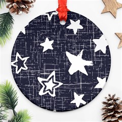 Star Space Line Blue Art Cute Kids Ornament (round)