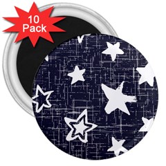 Star Space Line Blue Art Cute Kids 3  Magnets (10 Pack)  by Mariart