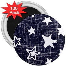 Star Space Line Blue Art Cute Kids 3  Magnets (100 Pack) by Mariart