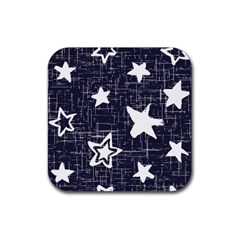 Star Space Line Blue Art Cute Kids Rubber Coaster (square)  by Mariart