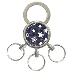 Star Space Line Blue Art Cute Kids 3-ring Key Chains