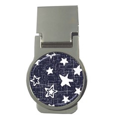 Star Space Line Blue Art Cute Kids Money Clips (round)  by Mariart