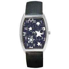 Star Space Line Blue Art Cute Kids Barrel Style Metal Watch by Mariart