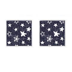 Star Space Line Blue Art Cute Kids Cufflinks (square)