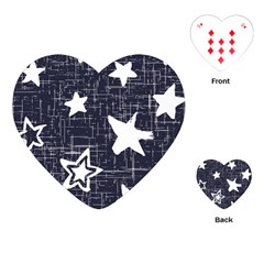 Star Space Line Blue Art Cute Kids Playing Cards (heart)  by Mariart