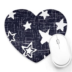 Star Space Line Blue Art Cute Kids Heart Mousepads by Mariart