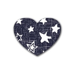 Star Space Line Blue Art Cute Kids Rubber Coaster (heart)  by Mariart