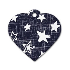 Star Space Line Blue Art Cute Kids Dog Tag Heart (two Sides) by Mariart