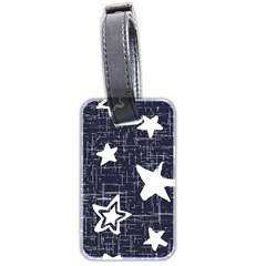 Star Space Line Blue Art Cute Kids Luggage Tags (two Sides) by Mariart