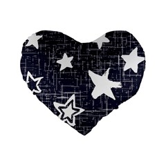 Star Space Line Blue Art Cute Kids Standard 16  Premium Heart Shape Cushions by Mariart