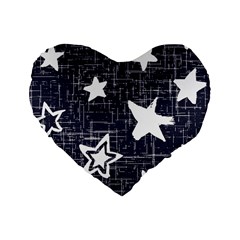 Star Space Line Blue Art Cute Kids Standard 16  Premium Flano Heart Shape Cushions