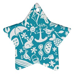 Summer Icons Toss Pattern Ornament (star)