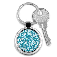 Summer Icons Toss Pattern Key Chains (round) 