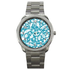 Summer Icons Toss Pattern Sport Metal Watch by Mariart