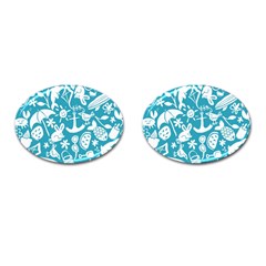 Summer Icons Toss Pattern Cufflinks (oval) by Mariart