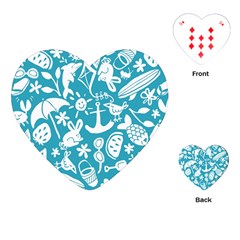 Summer Icons Toss Pattern Playing Cards (heart)  by Mariart