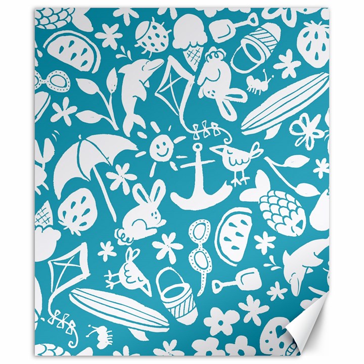 Summer Icons Toss Pattern Canvas 20  x 24  