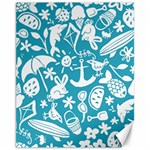 Summer Icons Toss Pattern Canvas 11  x 14   10.95 x13.48  Canvas - 1