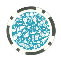 Summer Icons Toss Pattern Poker Chip Card Guard (10 Pack)