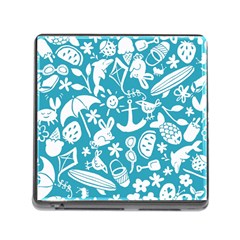 Summer Icons Toss Pattern Memory Card Reader (square) by Mariart