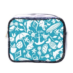 Summer Icons Toss Pattern Mini Toiletries Bags by Mariart